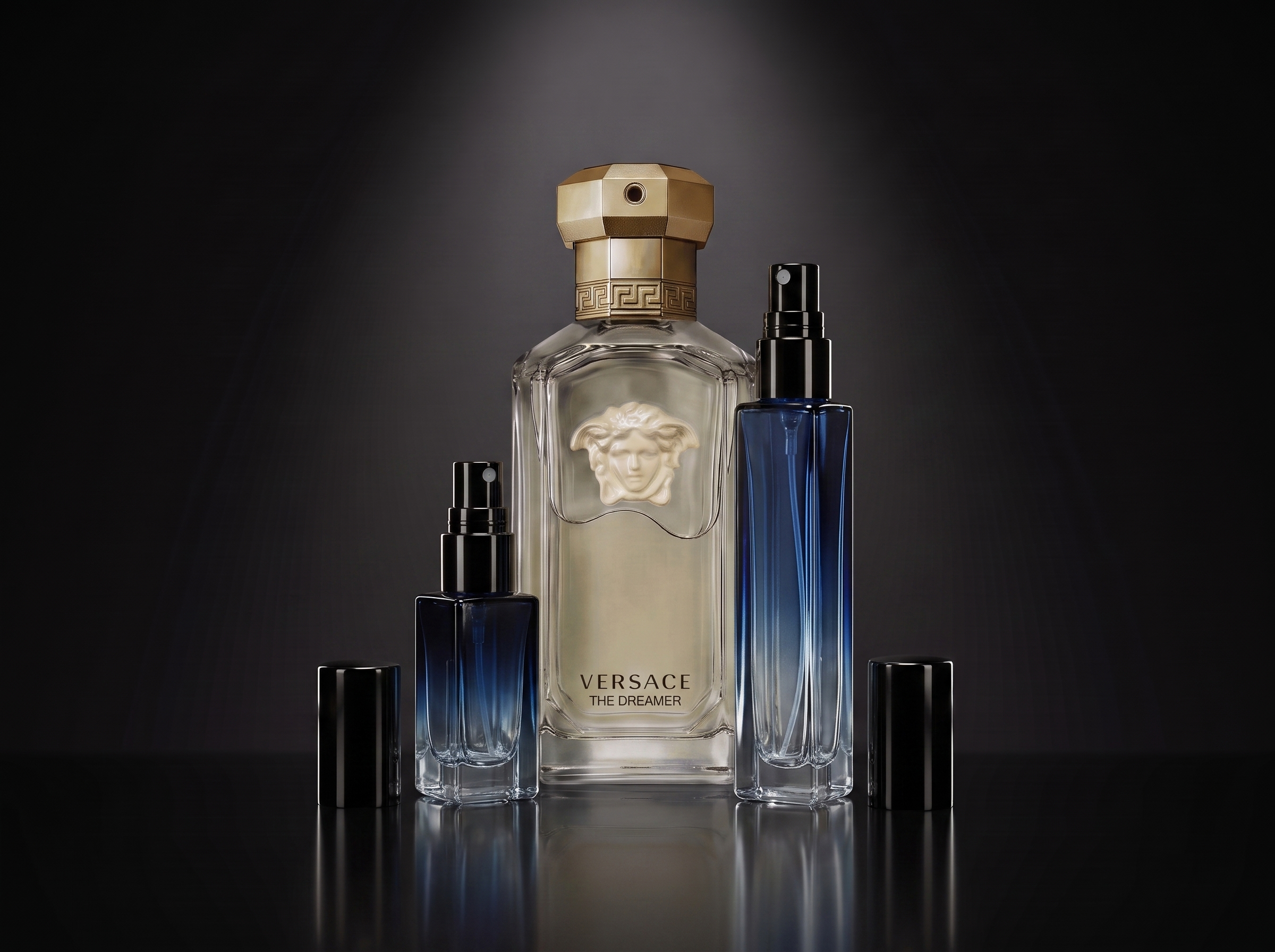 Versace The Dreamer — frasco original junto a los decants de 5 y 10 ml, Parfaria Club