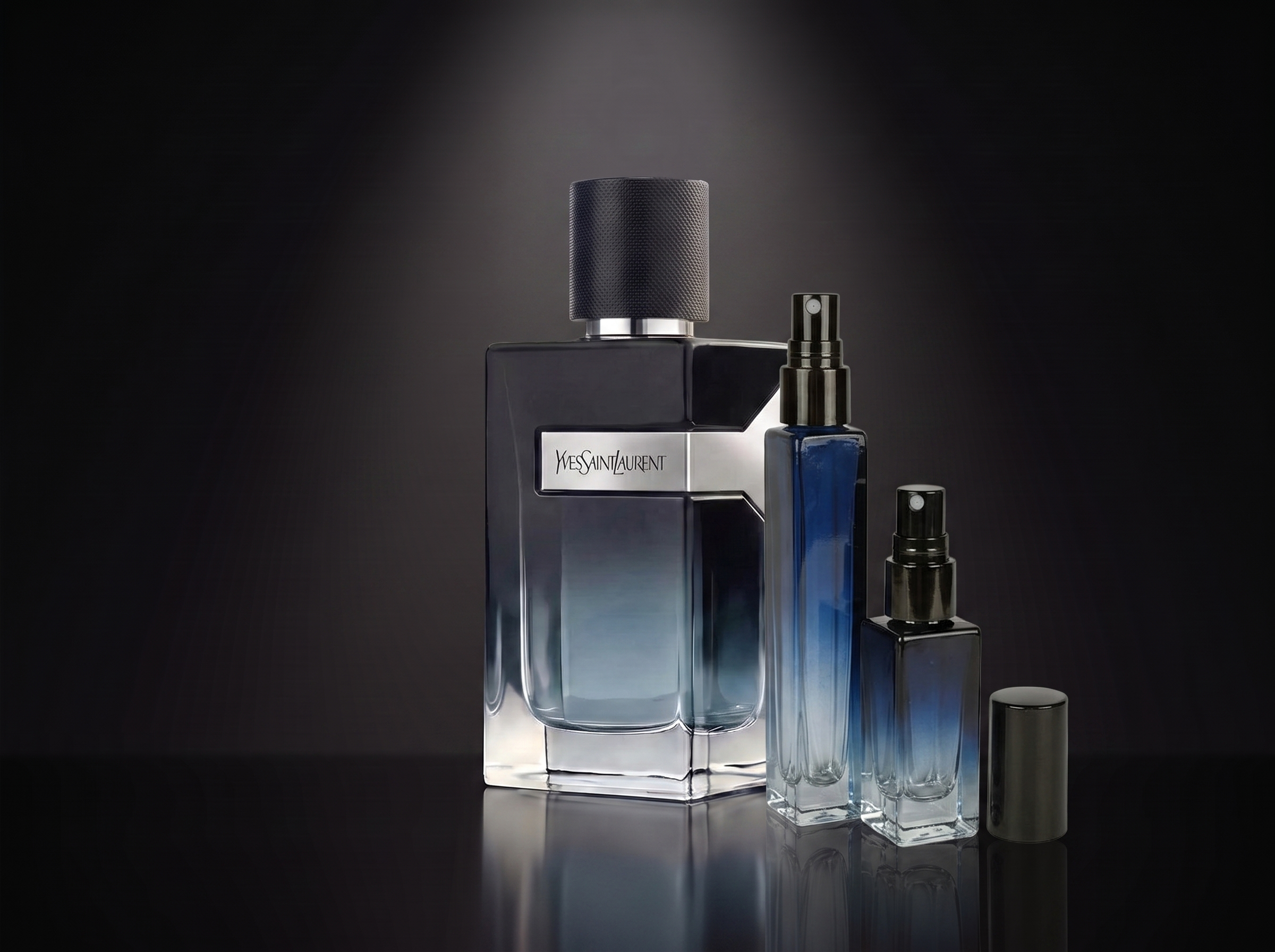 YSL Y EDP — frasco original junto a los decants de 5 y 10 ml, Parfaria Club