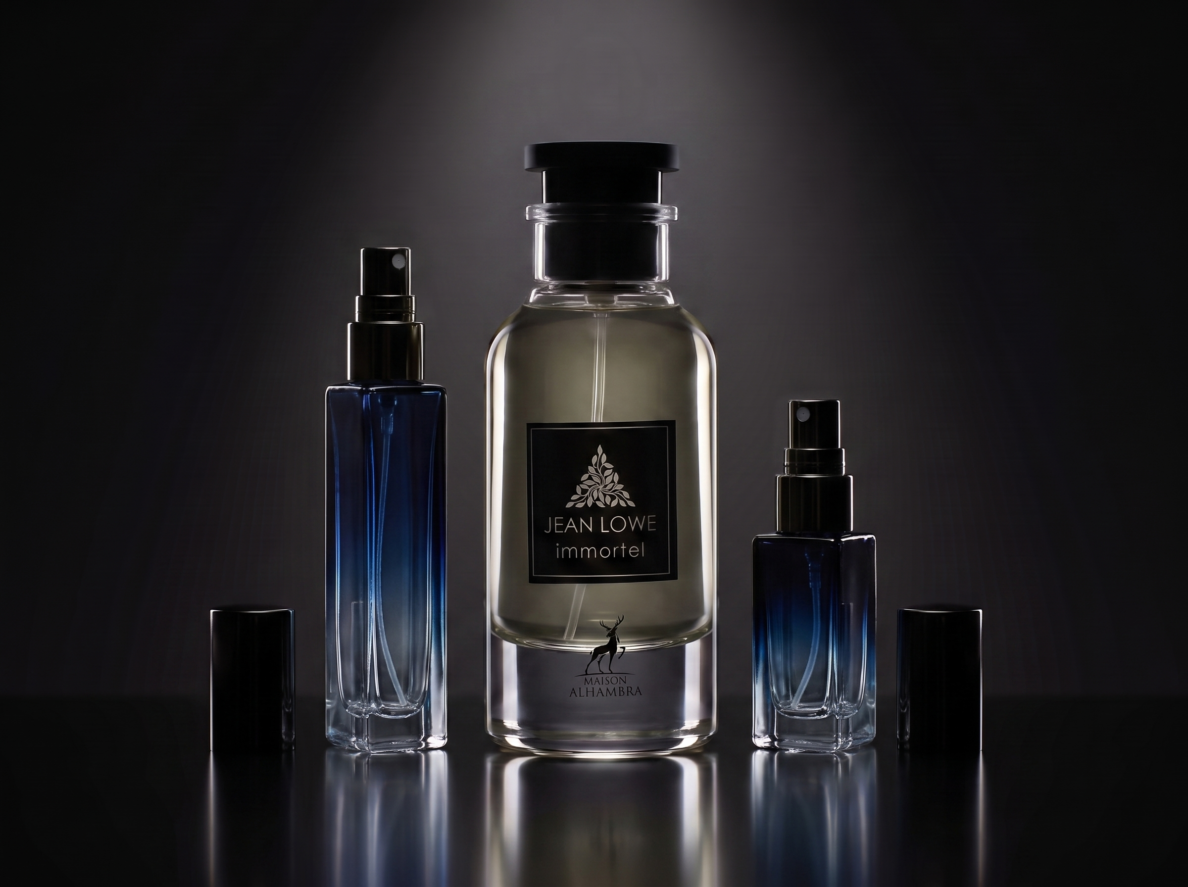 Maison Alhambra Jean Lowe Immortel — frasco original junto a los decants de 5 y 10 ml, Parfaria Club